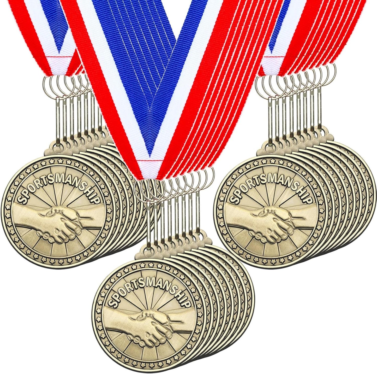 Remuuly 30 Pcs Gold Medals Bulk 2'' Basketball Soccer Baseball Volleyball Football Lacrosse Kickball Cheer Bowling Trophy Medals for Awards for Sports Participation Winner Gift