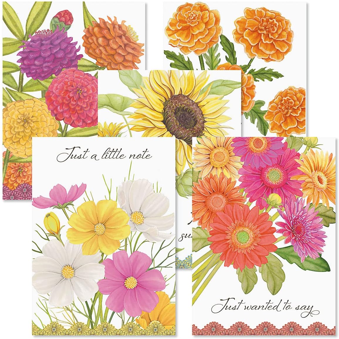 Current Sweet Wishes Thinking of You Friendship Greeting Card Set - Value Pack of 20 Cards With White Envelopes for Friends & Family, 10 Designs, Large 5" x 7" Assortment