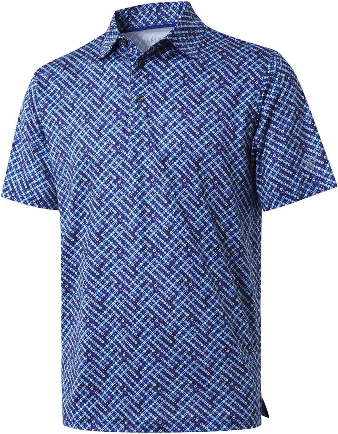 Golf Shirts for Men Dry Fit Short Sleeve Print Performance Moisture Wicking Polo Shirt