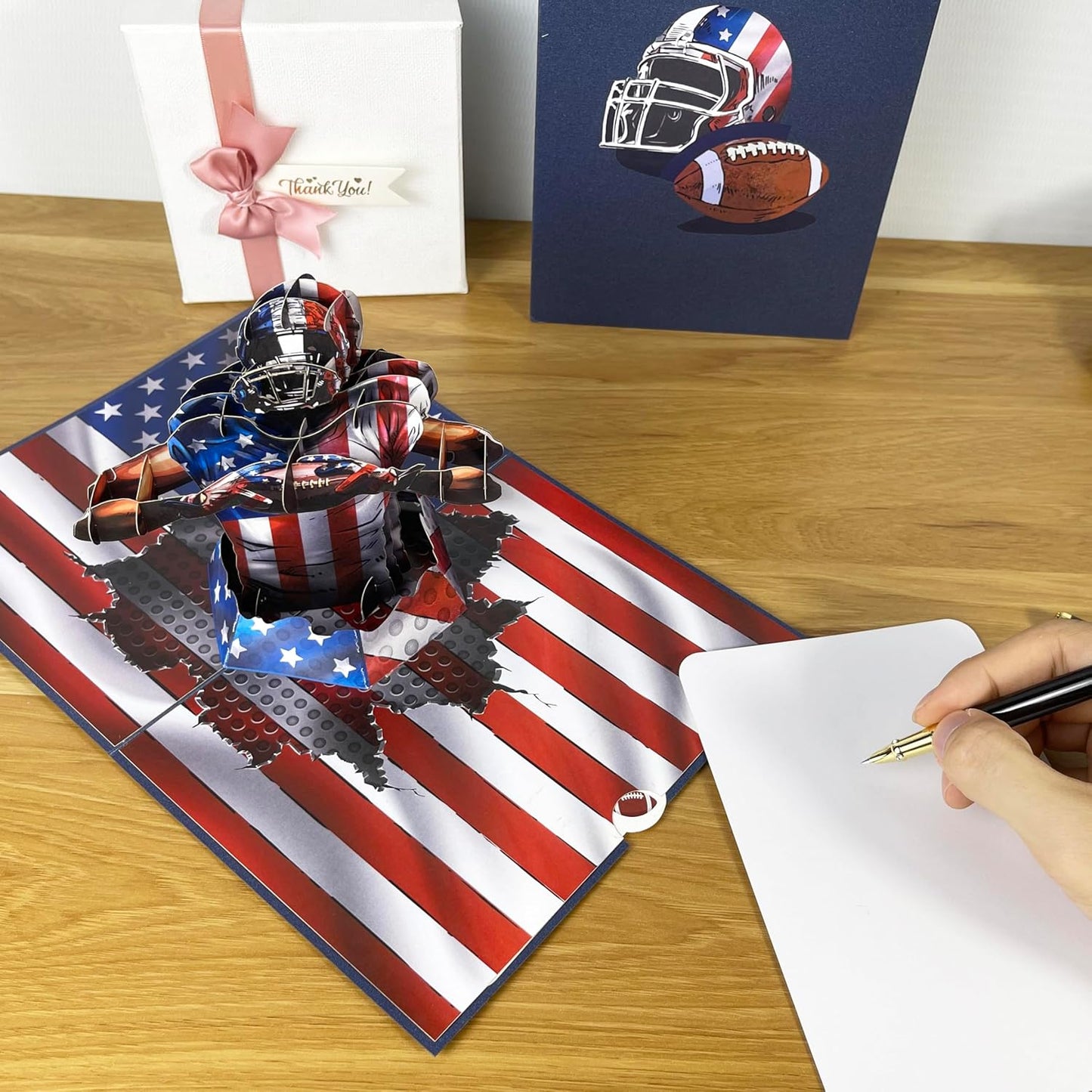 3D Popup Card of American Football Player, Paper Art & Handicraft, Greeting Card, Birthday, Anniversary, Christmas, Fathers Day Card, Handmade Gift For Him, Men, Dad, Son, Boyfriend, Husband