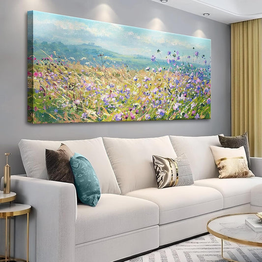 Flowers Wall Art Canvas Daisy Floral Textured Painting Modern Botanical Large Framed Pictures Artwork for Living Room Bedroom Bathroom Dinning Room Office Home Wall Decor Gifts 20x40