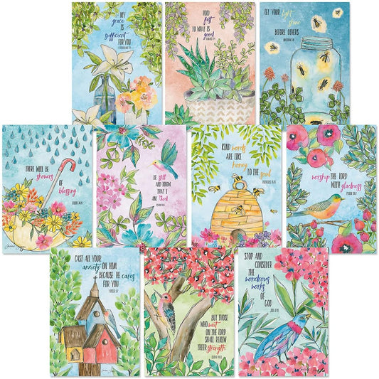 Current Multiple Blessing Religious Thinking of You Friendship Greeting Card Set - Value Pack of 20 Cards With White Envelopes for Friends & Family, 10 Designs, Large 5" x 7" Assortment