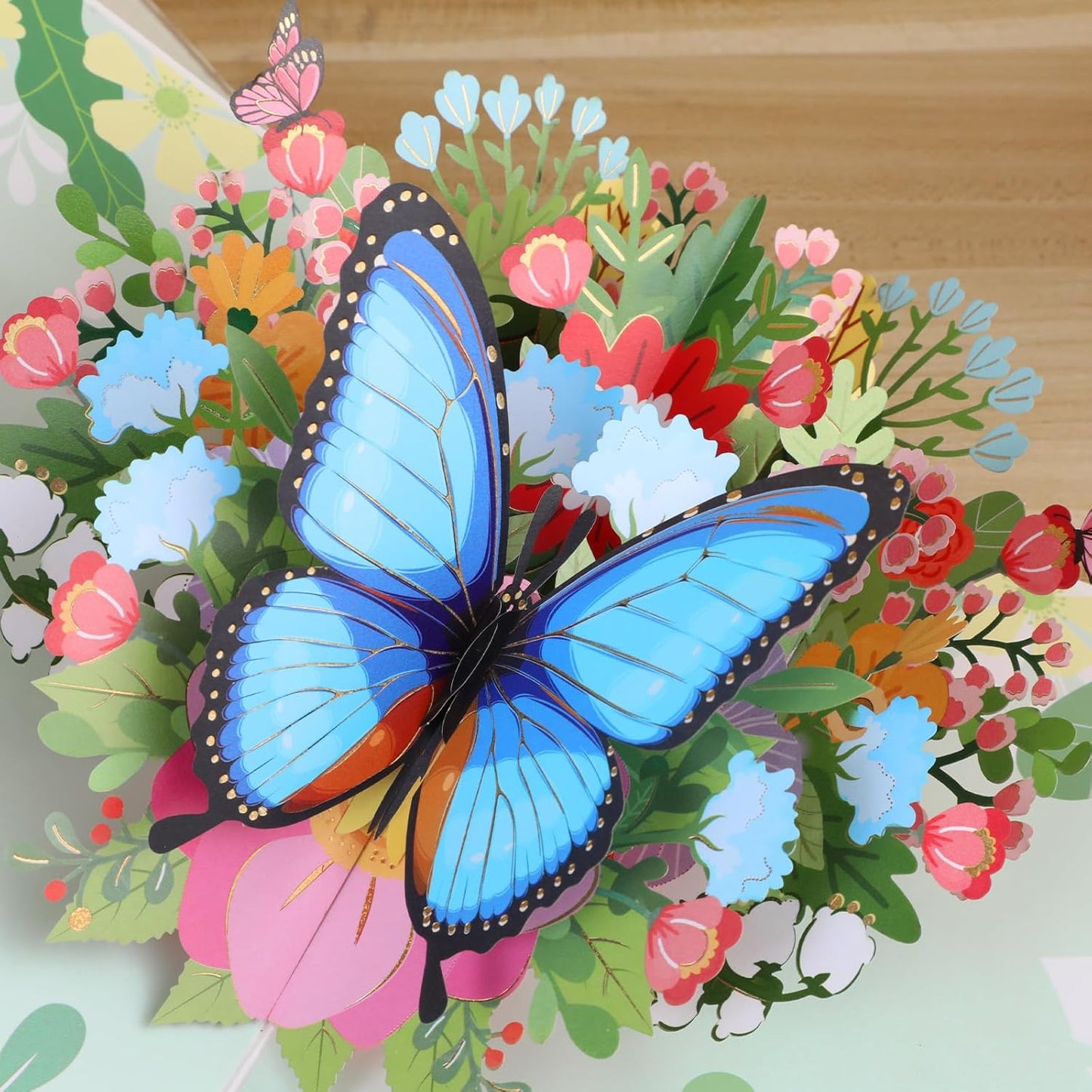 3D Butterfly Greeting Cards, Flowers Pop Up Birthday Cards, for Mom, Sister, Grandmother, Wife, Daughter, and other women, with envelope