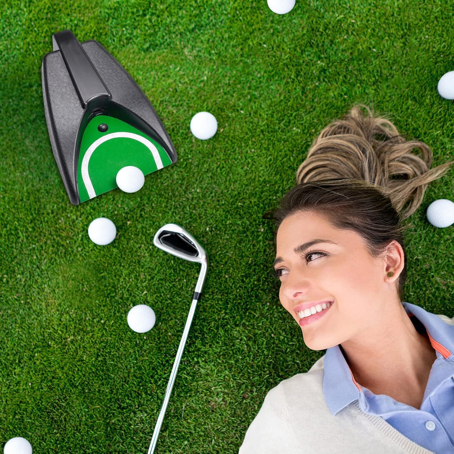 Automatic Putting Machine - Auto Returning Golf Cup Training Aid for Indoor/Outdoor Practice