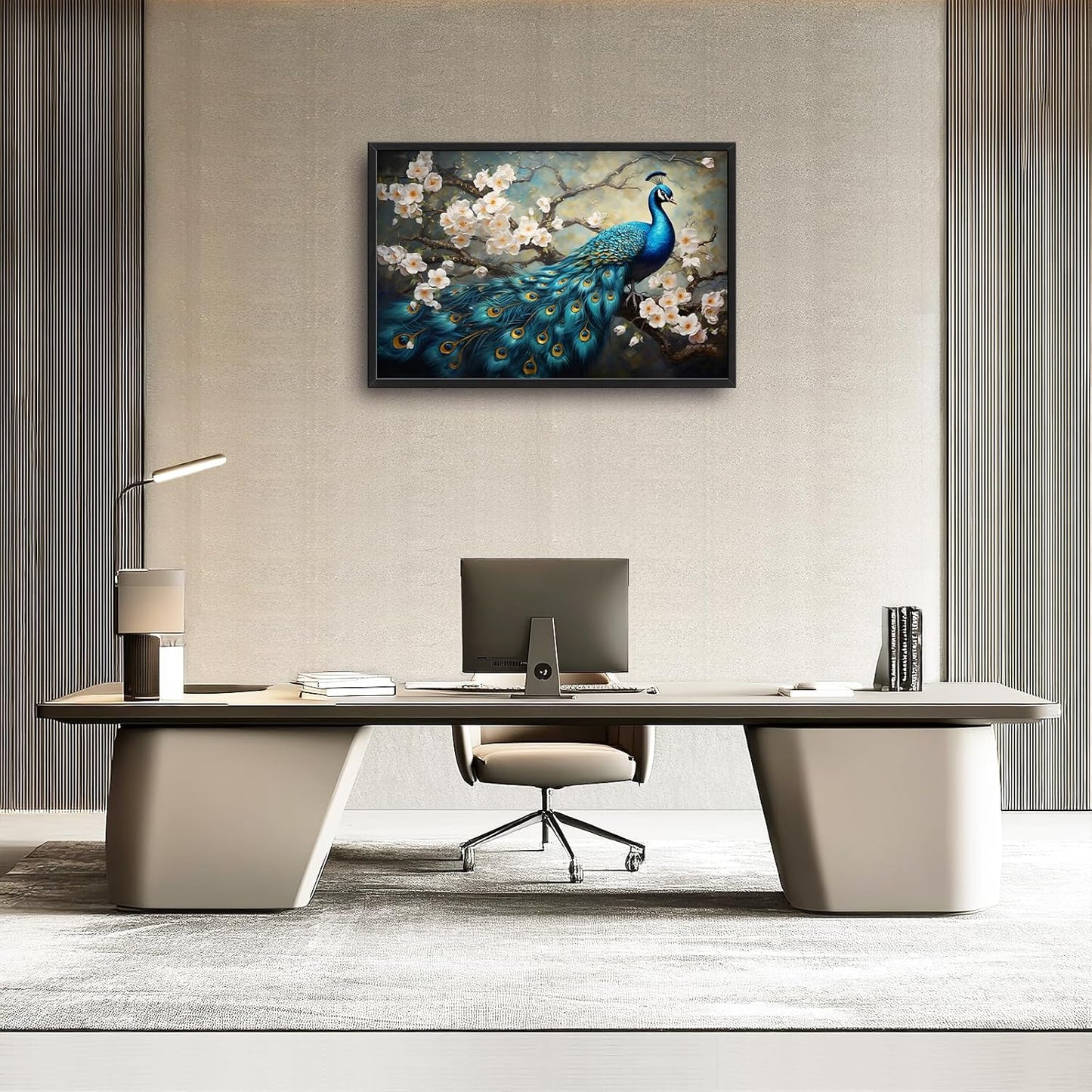 Peacock Large Framed Wall Art for Living Room Peacock Pictures Wall Decor Canvas Print Painting Home Decorations Artwork for Office Bedroom 36x24 inch