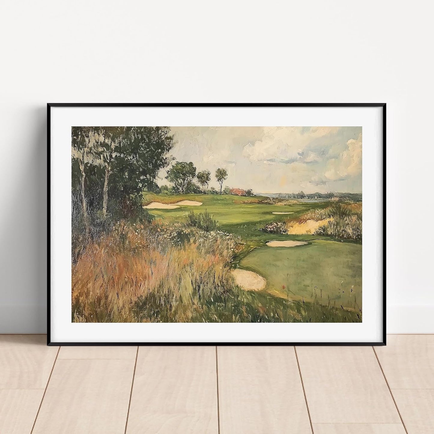 Vintage Golf Course Premium Giclee Fine Art Prints - Antique Style Golf Course Painting Posters, Golf Wall Art, Aesthetic Golfing Poster for Home Office Decor, Ready to Frame