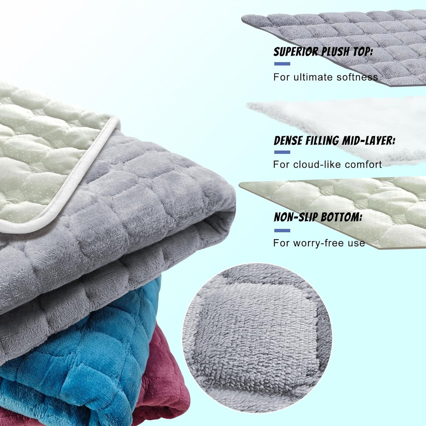 YOKYHOM Golf Cart Seat Covers, Supreme Comfort Golf Cart Seat Towel Blanket, Heavyweight Deep-Pile, Fits EZGO, Yamaha, Club Car and More 2-Seat Carts, 50"x 27.5", Light Gray