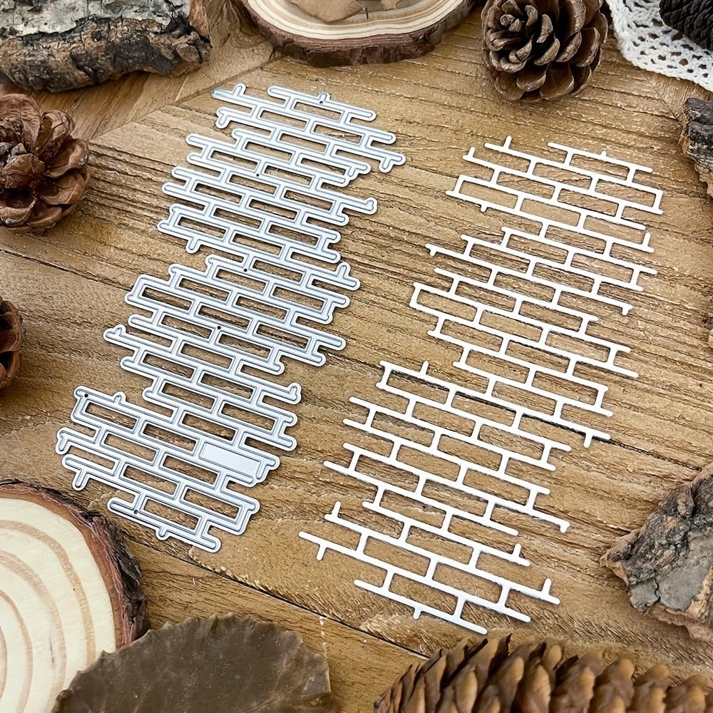 Lapoo Cutting Die for Scrapbooking, 3D Backgrounds Frame New Cutting Dies DIY Album Card Making Decor Paper Craft Metal Die Cuts Party Decorations (Brick Wall 5.4 x 2.7 in)