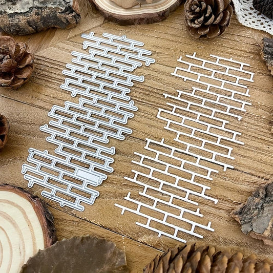 Lapoo Cutting Die for Scrapbooking, 3D Backgrounds Frame New Cutting Dies DIY Album Card Making Decor Paper Craft Metal Die Cuts Party Decorations (Brick Wall 5.4 x 2.7 in)