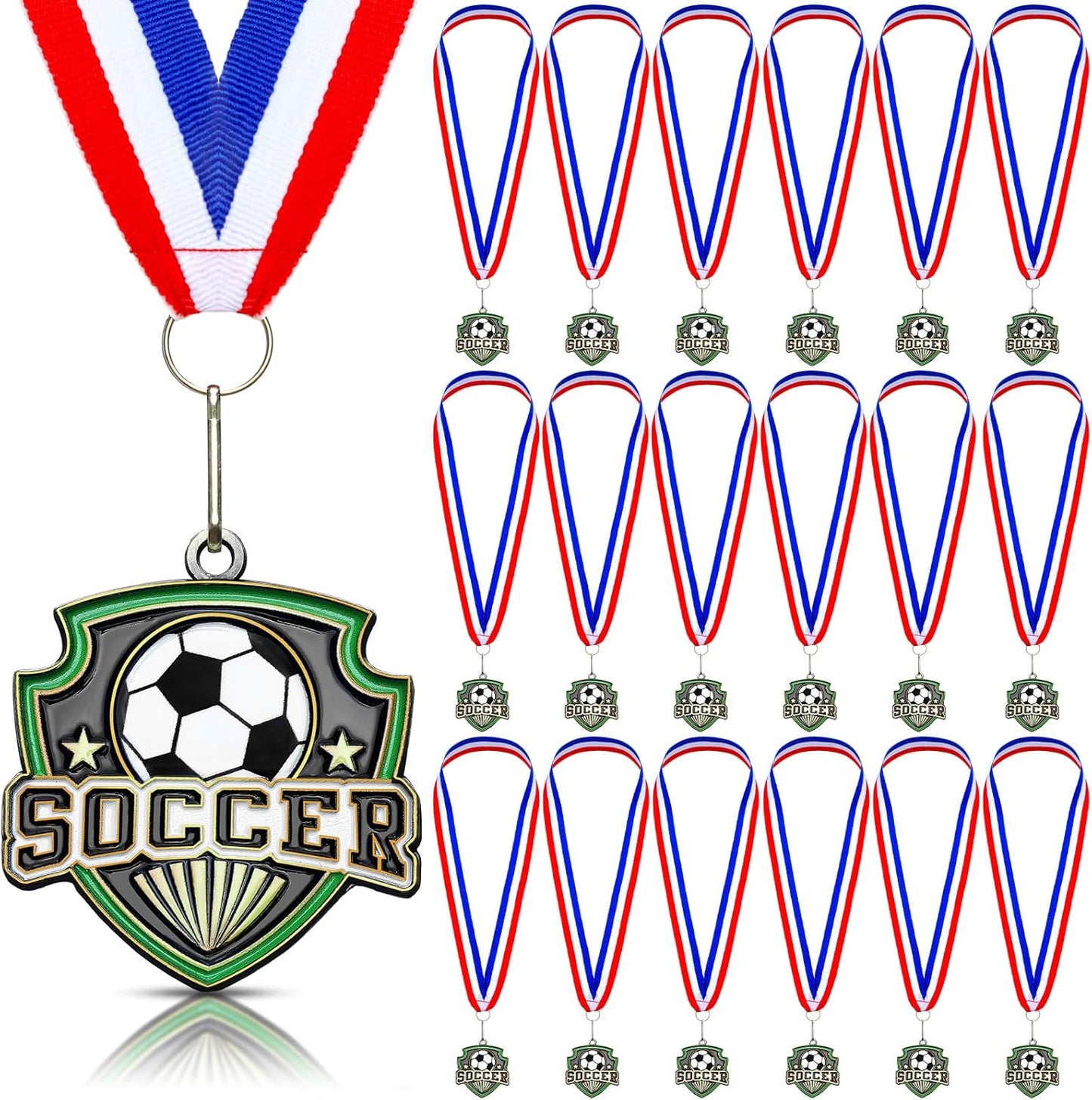10/20 /30/40 Pcs Award Medals Bulk Sports Medals with Neck Ribbons 2.4 Inch Winner Award Trophy Prize Gift for Sports Themed Party Favors Tournaments School Match