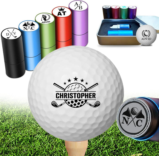 Custom Golf Ball Stamp Personalized Golf Ball Stamper with Name Logo Monogram Customized Golf Ball Marker Stamp Gifts for Men Golfer Husband Boyfriend Dad