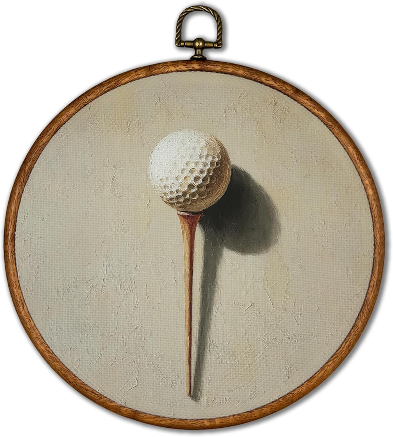 KSDUT Vintage Golf Wall Art Decor - Retro Sports Trendy Wall Art Canvas Frame Hanging Prints, Nursery Sports Gallery Round Wall Art Decor for Boys Room Home Decorations 10"x10"