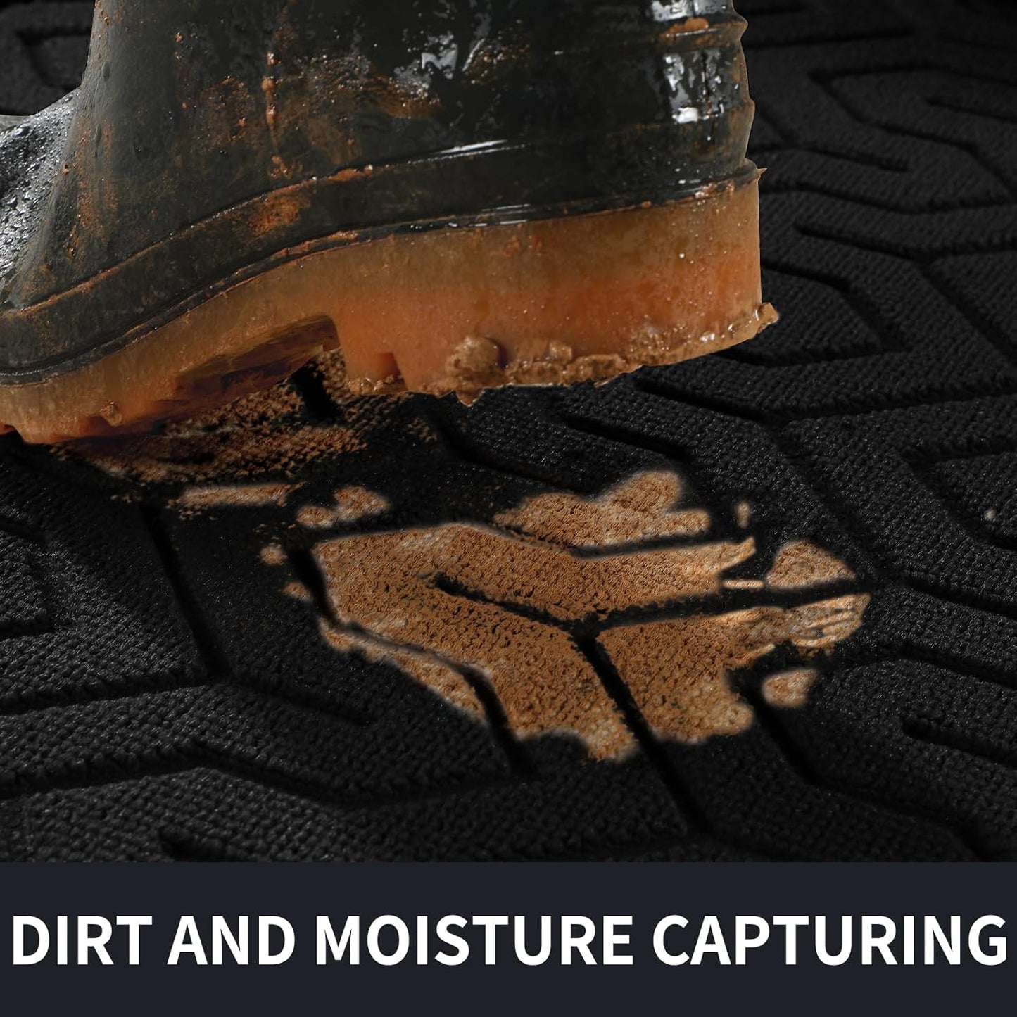 Yimobra Large Door Mat Outside Entrance 47x32, Waterproof Heavy Duty Outdoor Mats for Front Door, Non Slip Rubber Entry Mat for Garage Patio Indoor, Easy Clean, Black