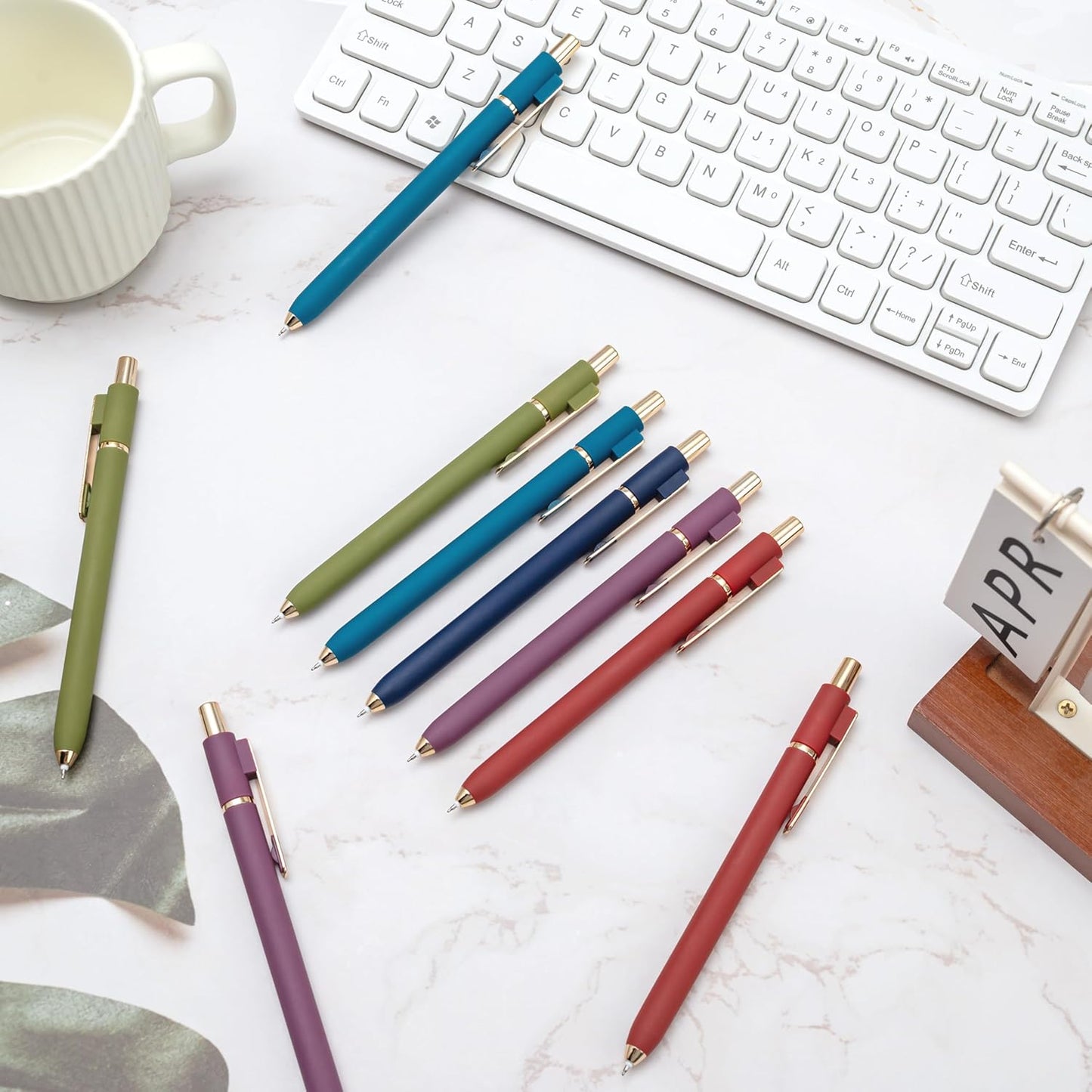 Linbsunne Gel Pens Black Ink Pens for Office 0.5mm Fine Point Pen Smooth Writing Retractable (Vintage-10 pcs)