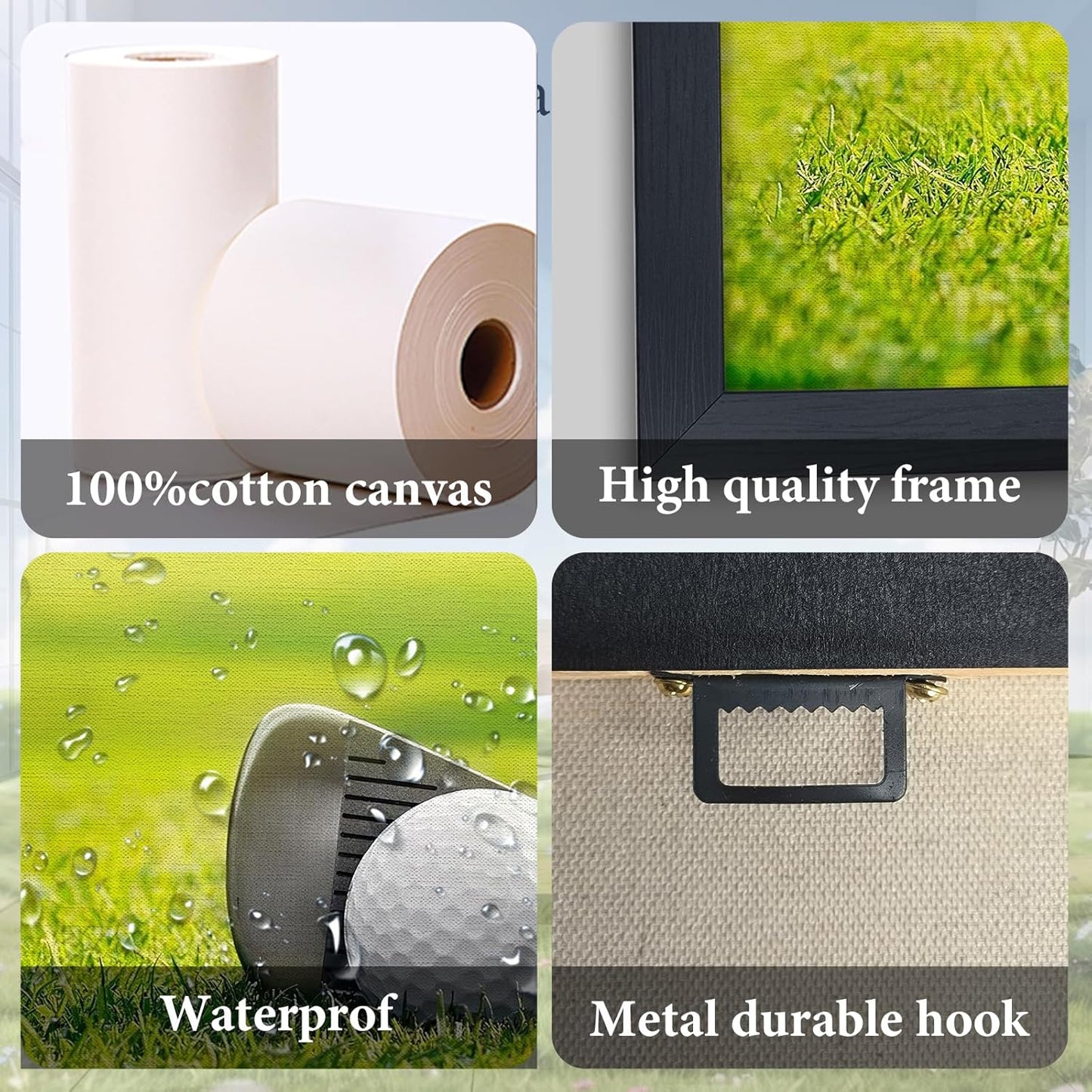 Large Golf Framed Wall Art for Living Room Golf Course Pictures Wall Decor Golf Sports Canvas Print Painting Artwork Modern Home Decorations for Bedroom Office 60x30 inch