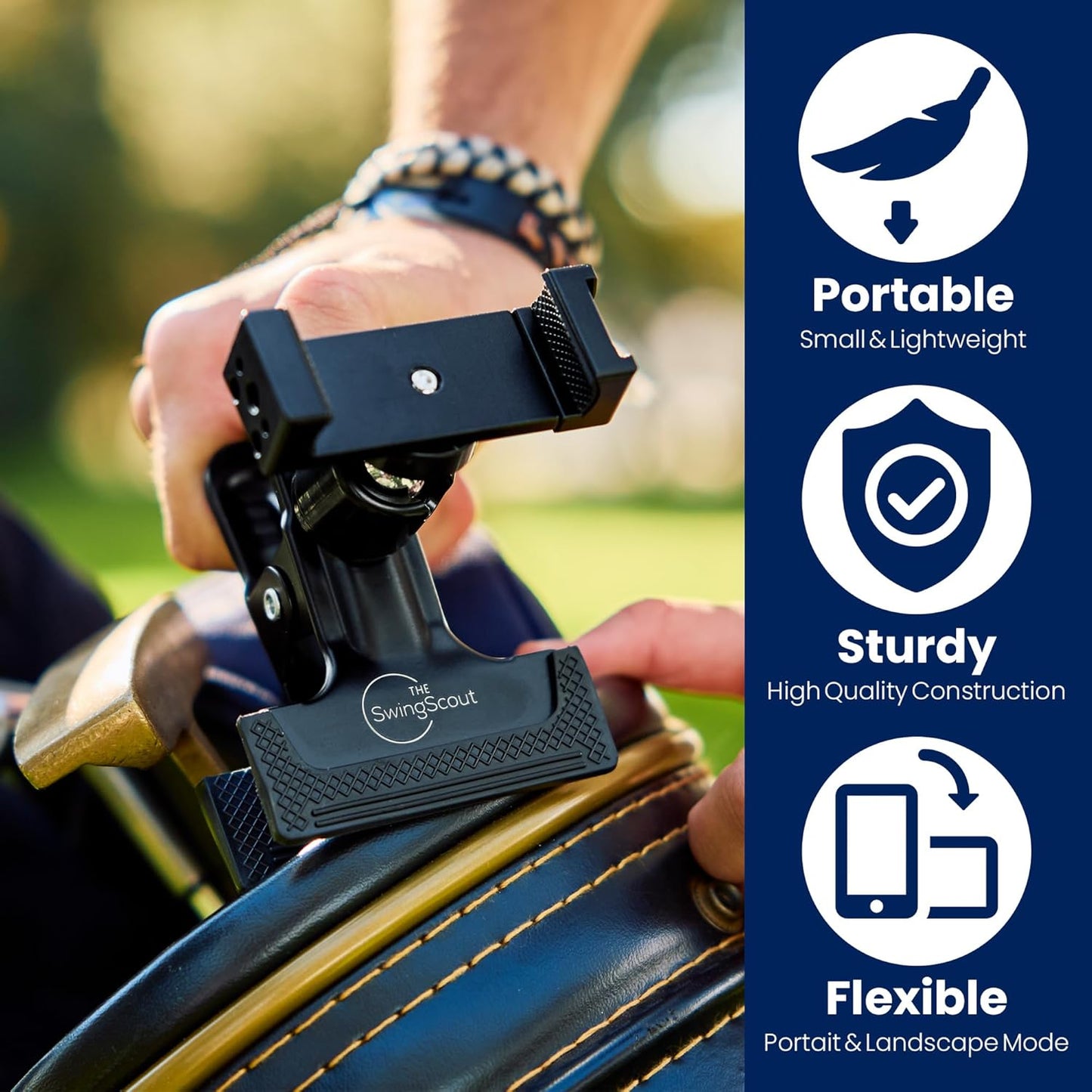 Record Your Golf Swing | Golf Bag Phone Holder | Clip to Your Golf Bag | No Extra Equipment Needed | Quick Setup | Fits Any Cellphone | Perfect Golf Gift