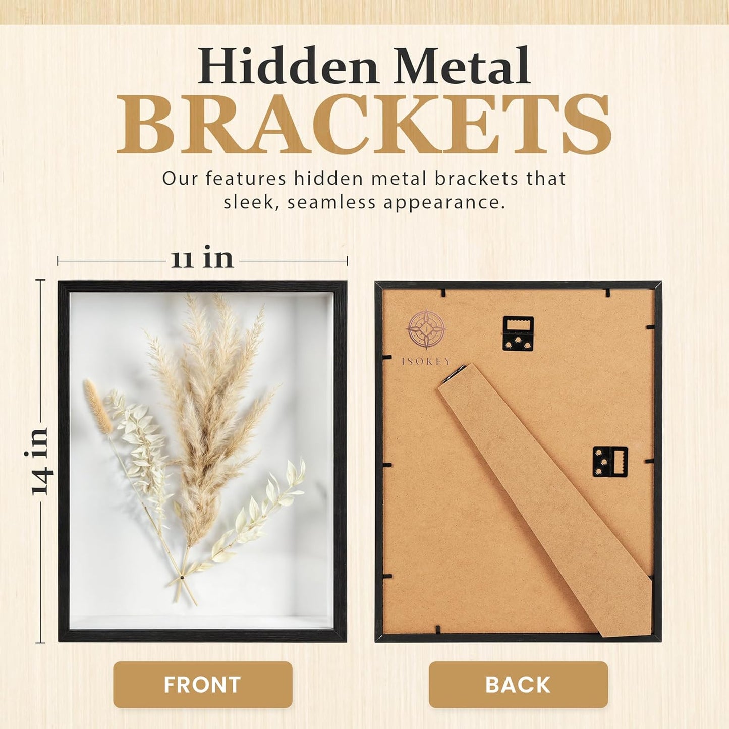 Display Frame Shadow Box - 11” x 14” - Shadow Box Frame – Display Case with Soft Felt Back - Memory Box with Shatter-Proof Acrylic - Display Shadowbox - Black (Black, 14x11- Double)