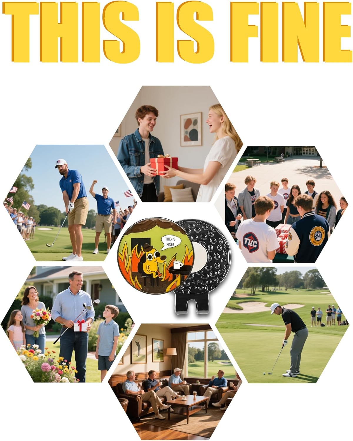 Funny Golf Ball Marker with Magnetic Hat Clip – Golf Accessories for Men & Women to Elevate & Personalize Your Game