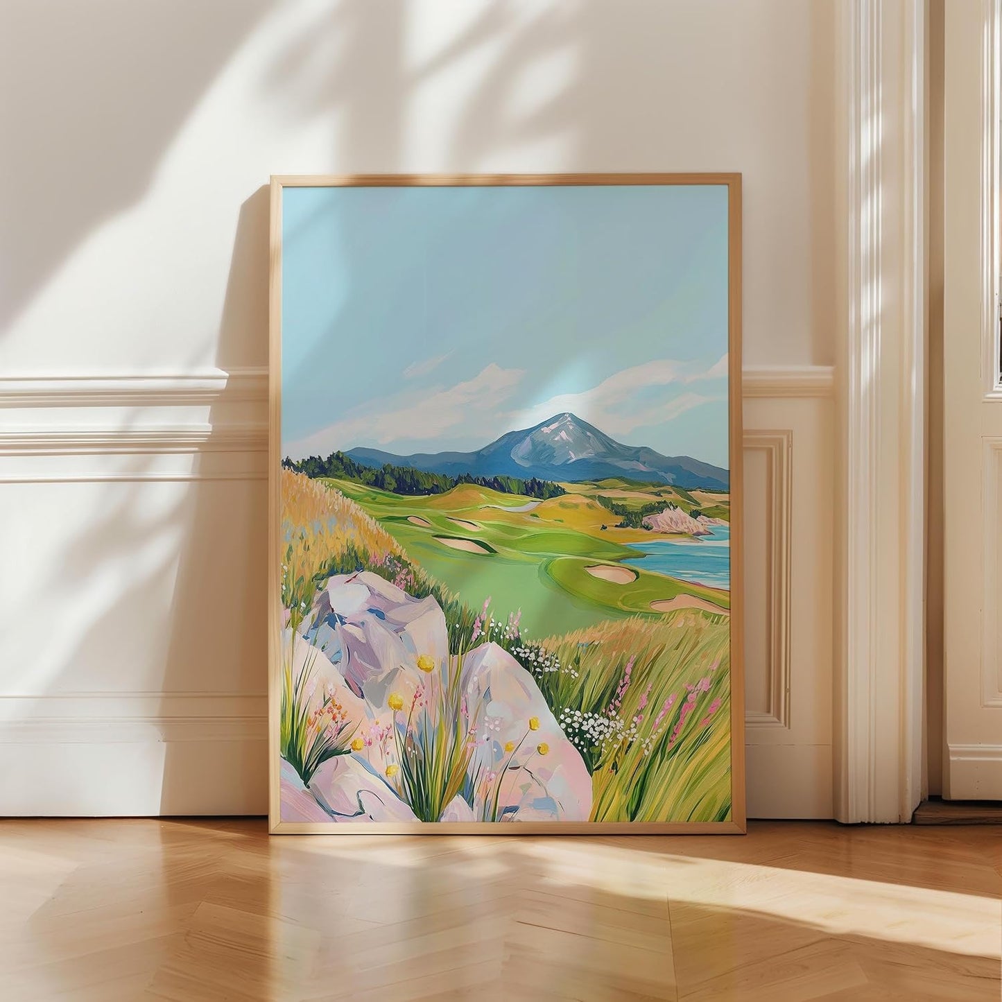 Golf Course Floral Pastel Art Print Posters - Premium Giclee Fine Art Prints - Golf Course Home Decor Posters, Golfer Art Prints for Home and Office Decor - Vintage Aesthetic, Ready to Frame