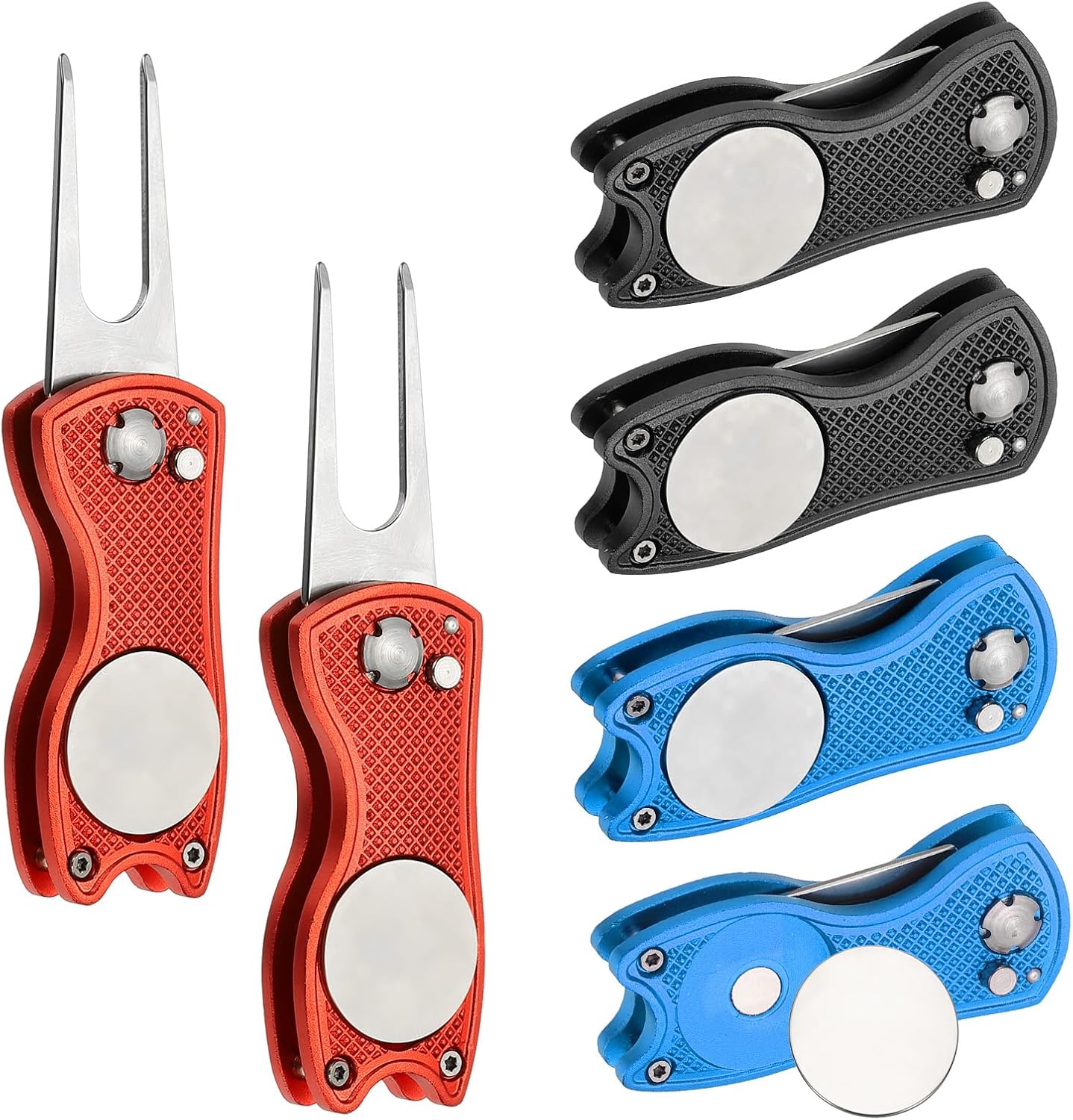 PATIKIL Golf Divot Repair Tool, Foldable Metal Golf Green Divot Tool with Magnetic Ball Marker & Stainless Steel Fork