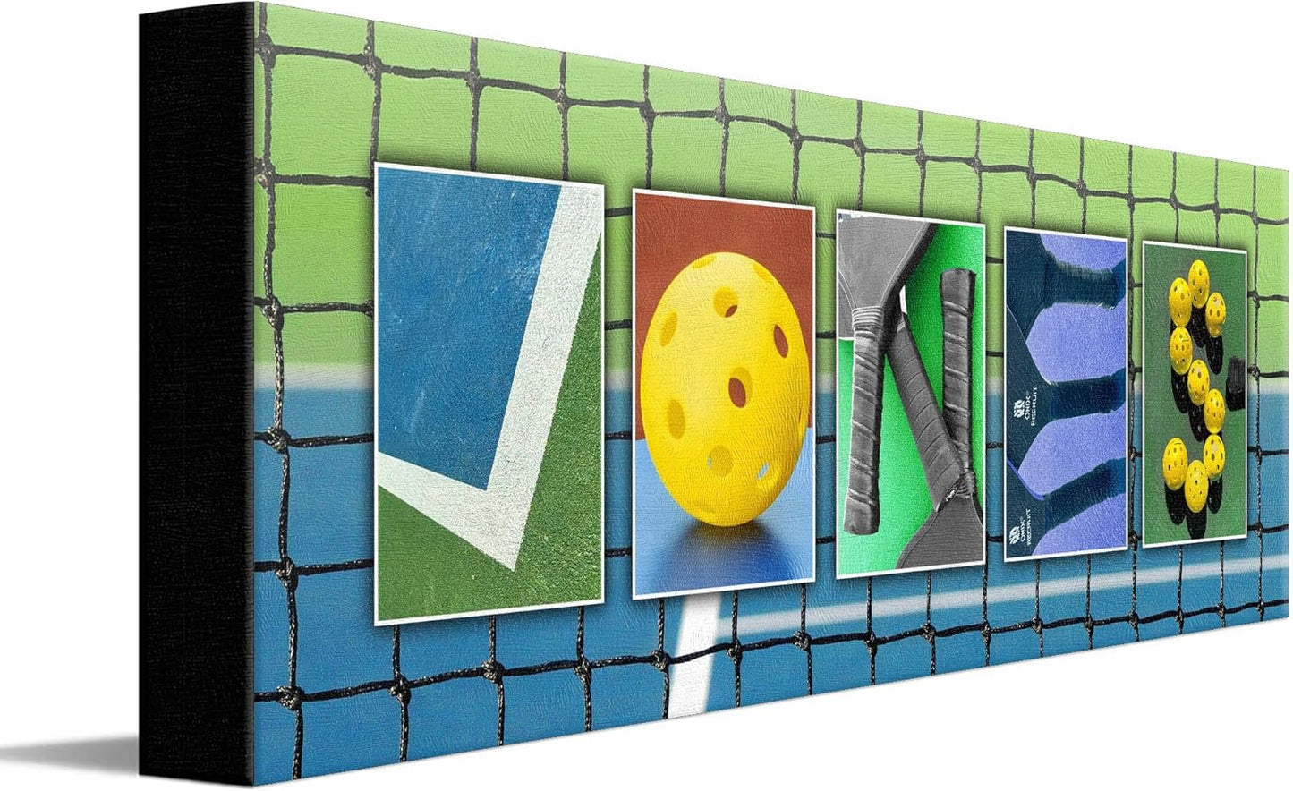 Personal-Prints PICKLEBALL Personalized Name Art Print | Customized Gift for the Pickleball Player, Duo or as a Trophy |Unique and Custom Photo Canvas Wall Art Décor (6"x18" Stretched Canvas)