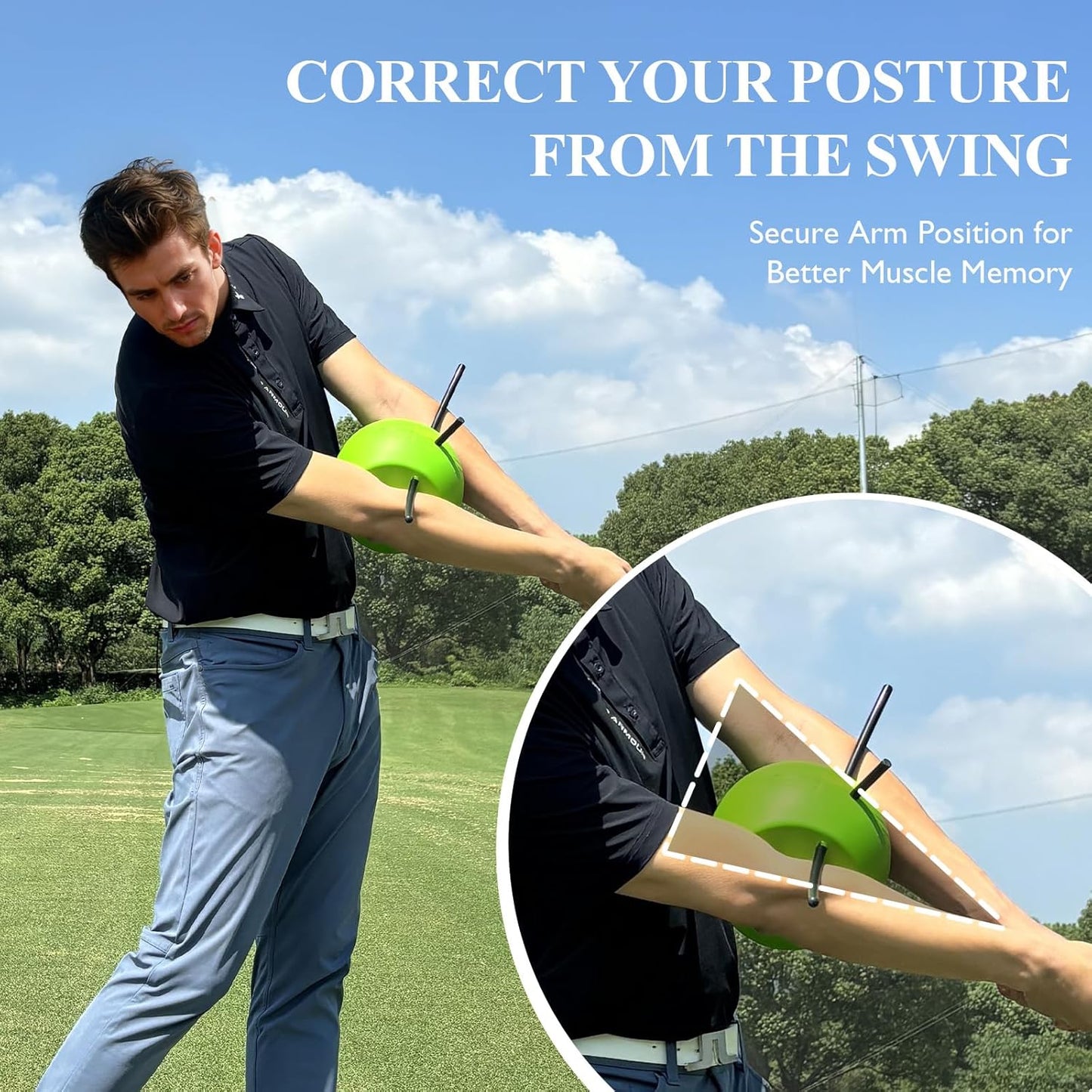 The Connector Golf Training Aid, Golf Swing Trainer for Posture Correction Practice, Golf Swing Training Aid
