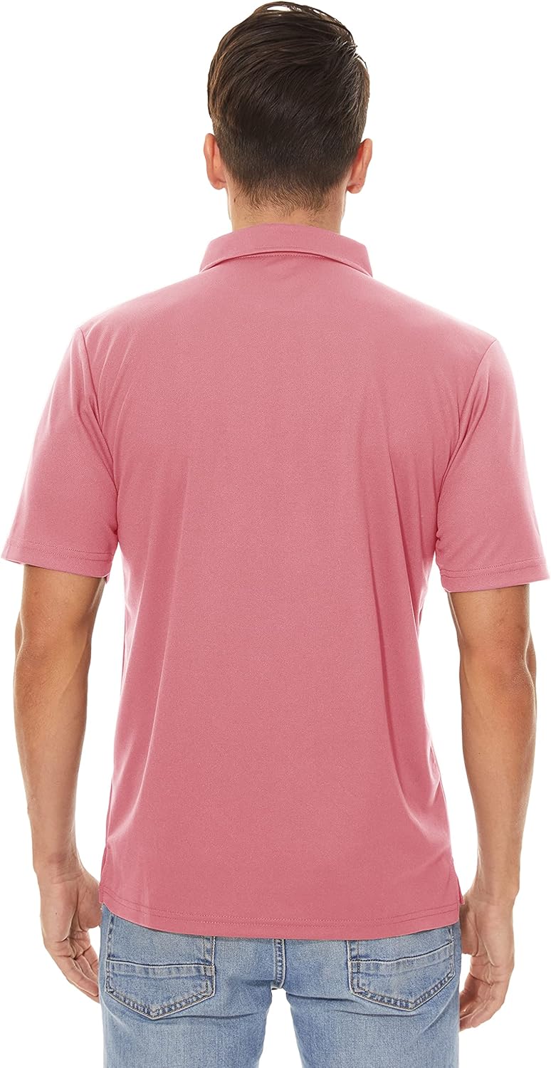 MAGCOMSEN Men's Polo Shirts 3 Buttons Casual Work T Shirts Quick Dry Short Sleeve Golf Shirt Pique Jersey Outdoor Performance