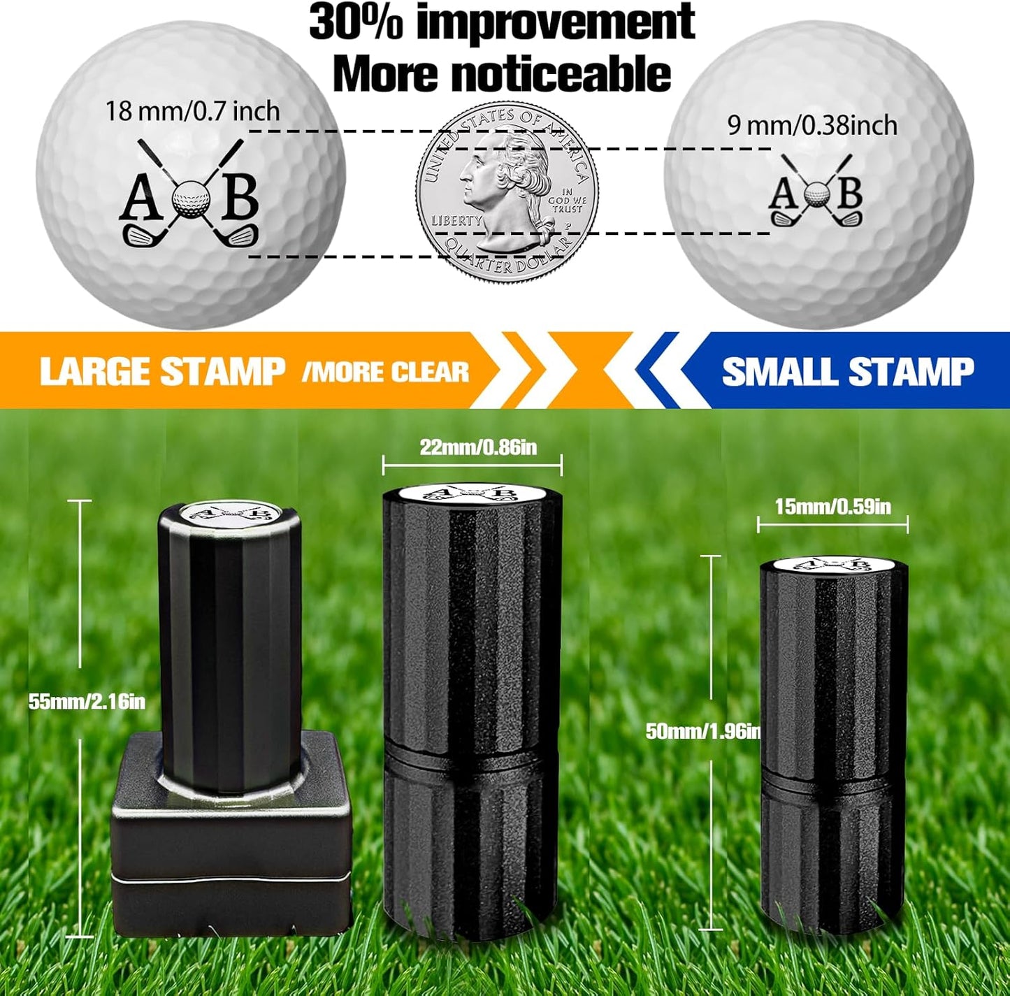 Custom Golf Ball Stamps, Personalized Waterproof Golf Ball Marker with Ink, Customized Golf Accessories Gifts for Men Women Golfer