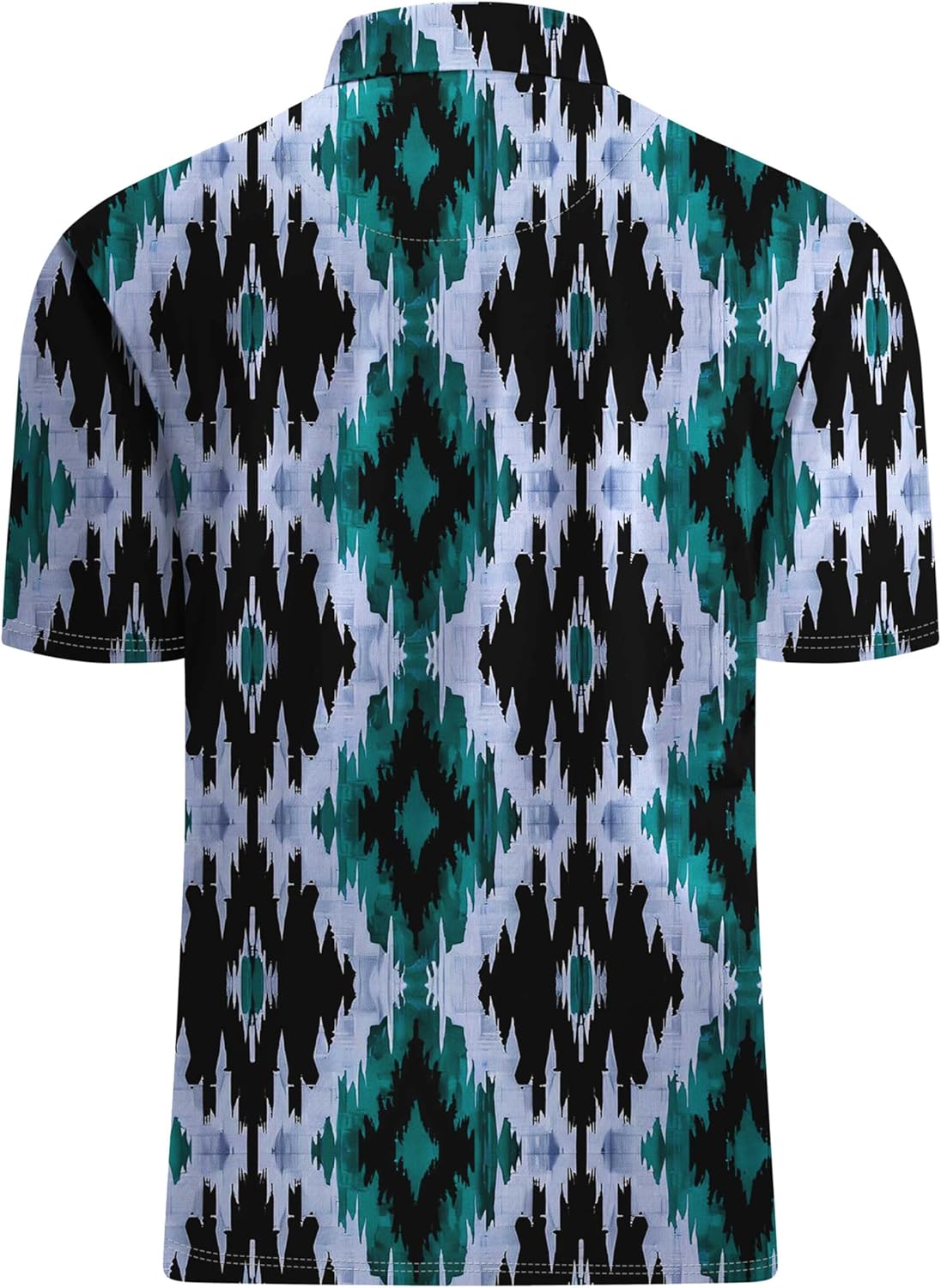 Hodaweisolp Golf Shirts for Men Dry Fit Print Moisture Wicking Performance Short Sleeve Polo Shirt