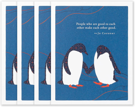 Compendium Positively Green 4-Pack of Thank You Cards – People who are good to each other make each other good (Four Cards Total, One Design, with Envelopes)