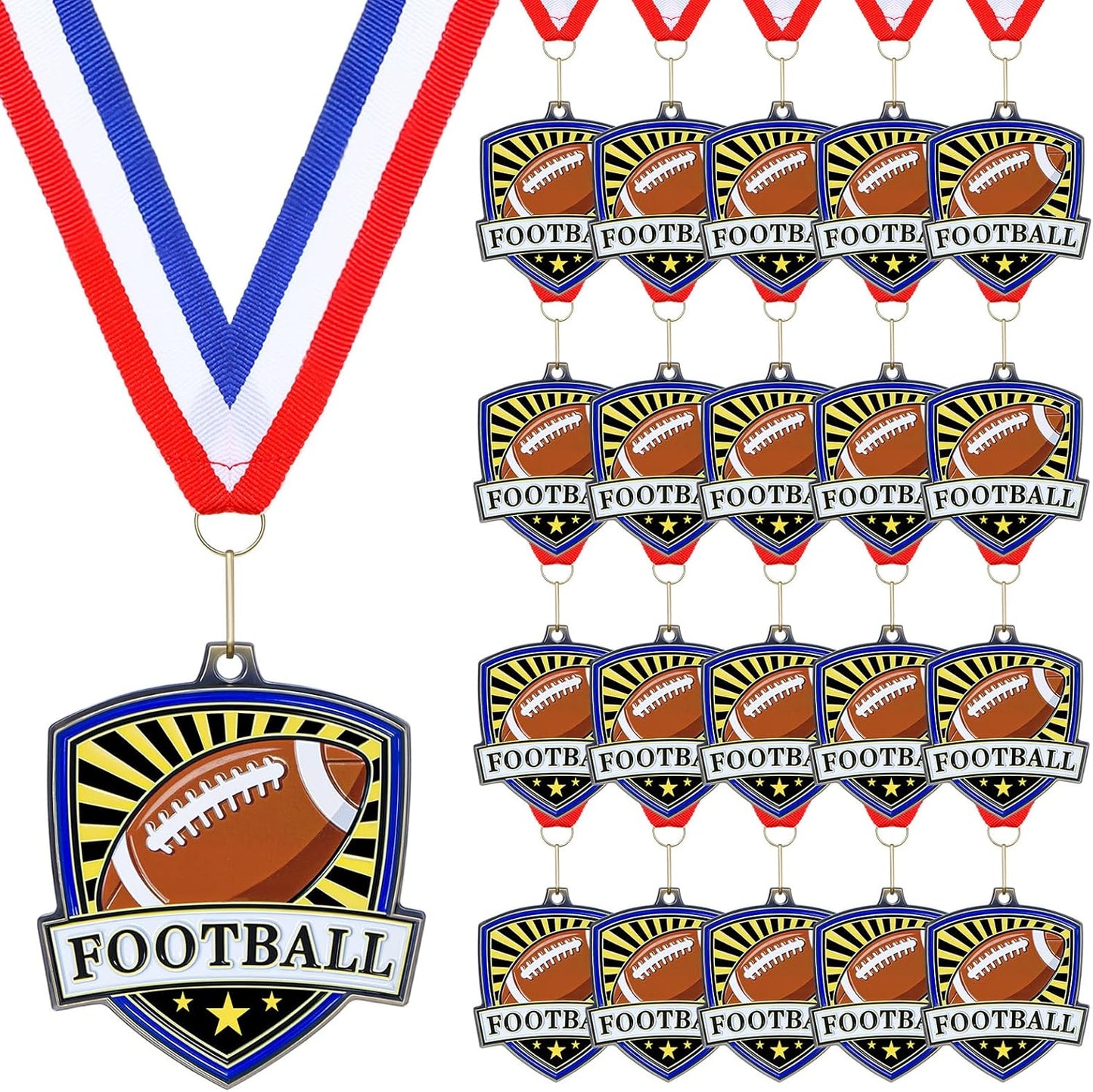 10/20 /30/40 Pcs Award Medals Bulk Sports Medals with Neck Ribbons 2.4 Inch Winner Award Trophy Prize Gift for Sports Themed Party Favors Tournaments School Match