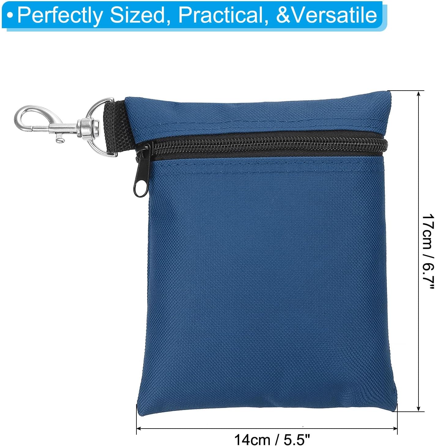 PATIKIL Golf Tee Pouch, Zipper Golf Ball Bag with Metal Lobster Claw Clip for Men Women Valuables Holder