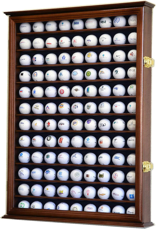 108 Golf Ball Display Case Cabinet (Walnut)