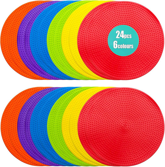 Spot Markers 4.72/9 Inch 12/24/36 Pcs Anti-Slip Agility Floor Markers,Colorful Flat Field Gym Classroom Floor Spots Set for Indoor Outdoor Soccer Basketball Sports Speed Training and Drills