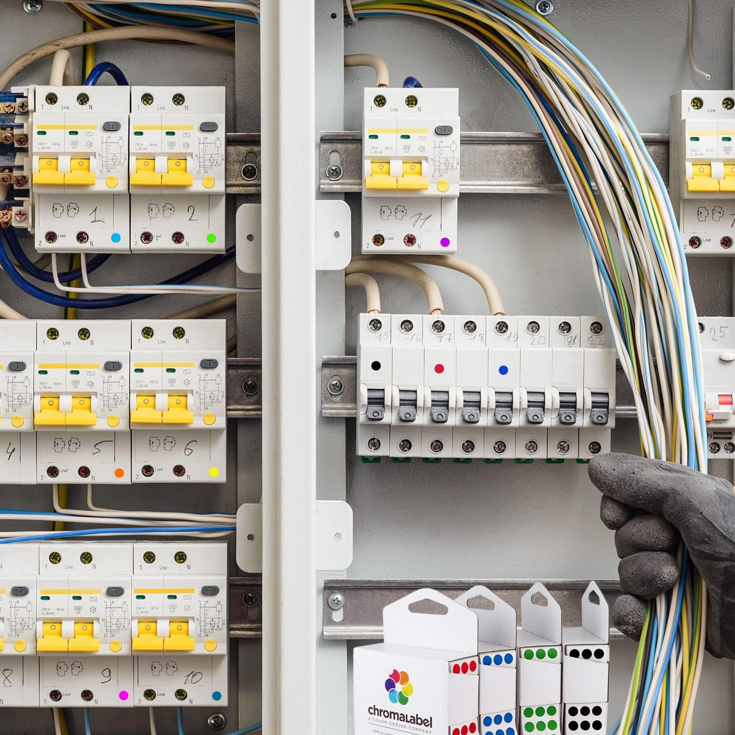 ChromaLabel 0.25 Inch Standard Green Permanent Adhesive Color Code Dot Label Kit, 1000 Stickers per Roll, 3 Pack