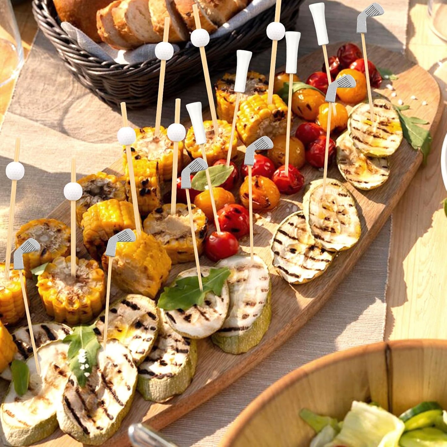 300Pcs Golf Cocktail Picks, Golf Toothpicks Skewers Fruit Picks Decorative Toothpicks for Appetizers Cocktail Garnish Sports Party Supplies