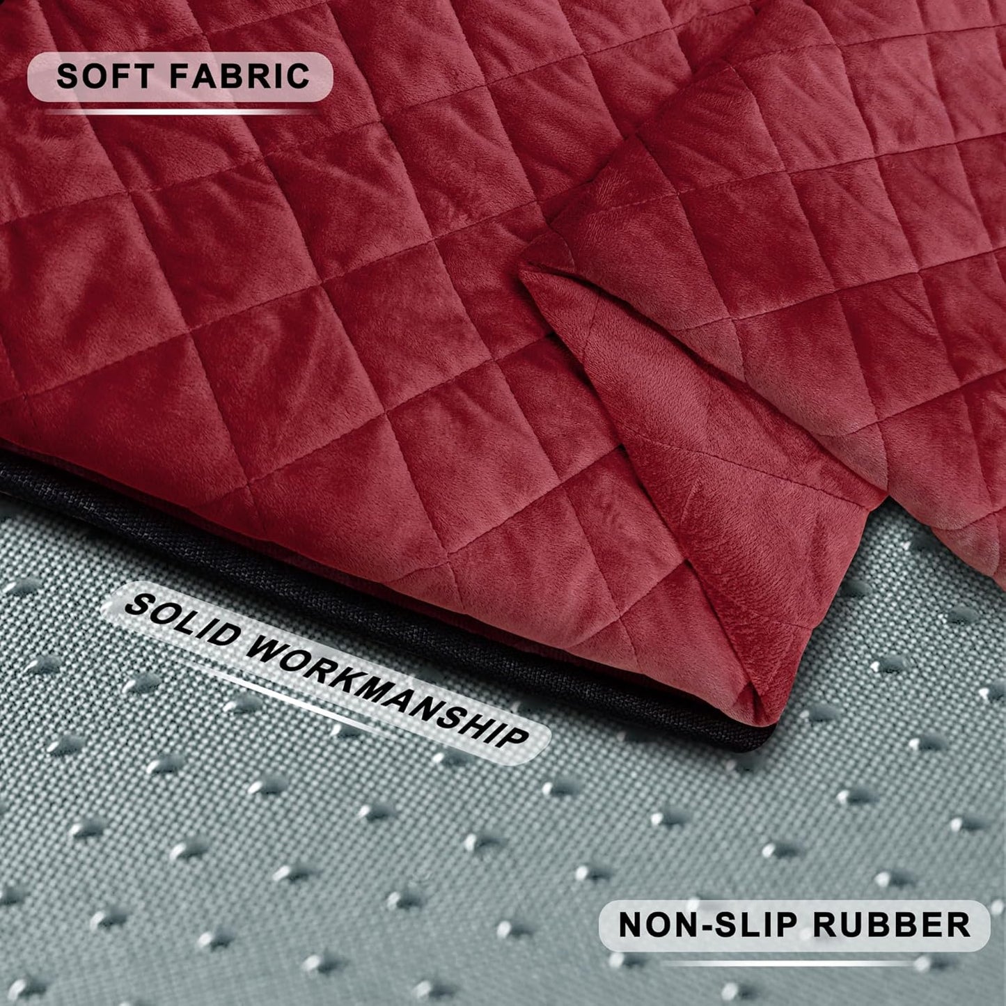 YOKYHOM Golf Cart Seat Covers, Golf Cart Seat Towel Blanket, Short Plush Surface, Soft and Comfortable, Suits EZGO, Yamaha, Club Car and Other 2-Seat Golf Carts, 51"x 30.5", Wine Red