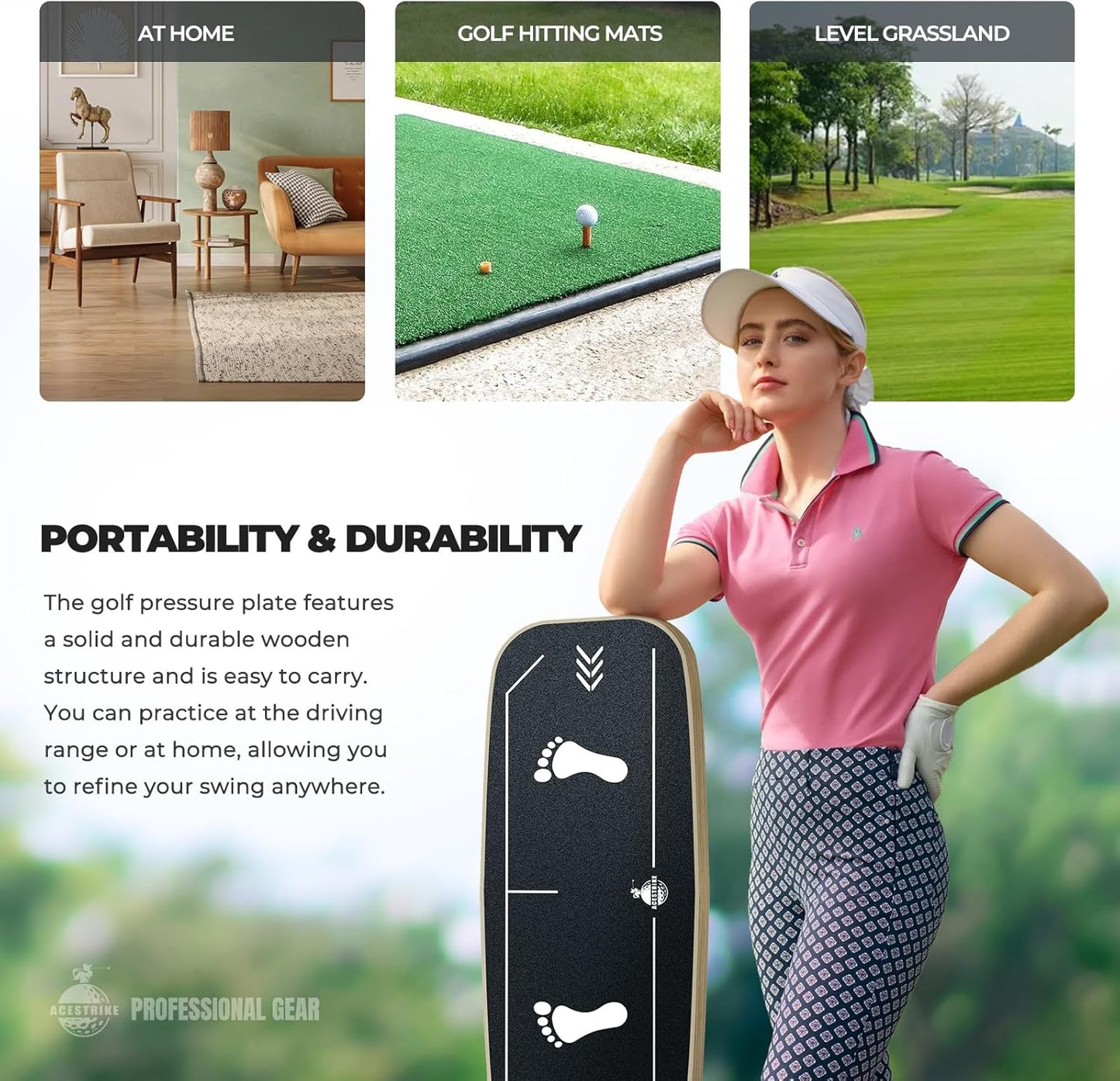 Golf Pressure Plate, Gravity Transfer Board Training Aid to Weight Shift Golf Training Aid for Indoor Practice, Golf Swing Speed Trainer for Beginners Correct Swing Sequence Tempo