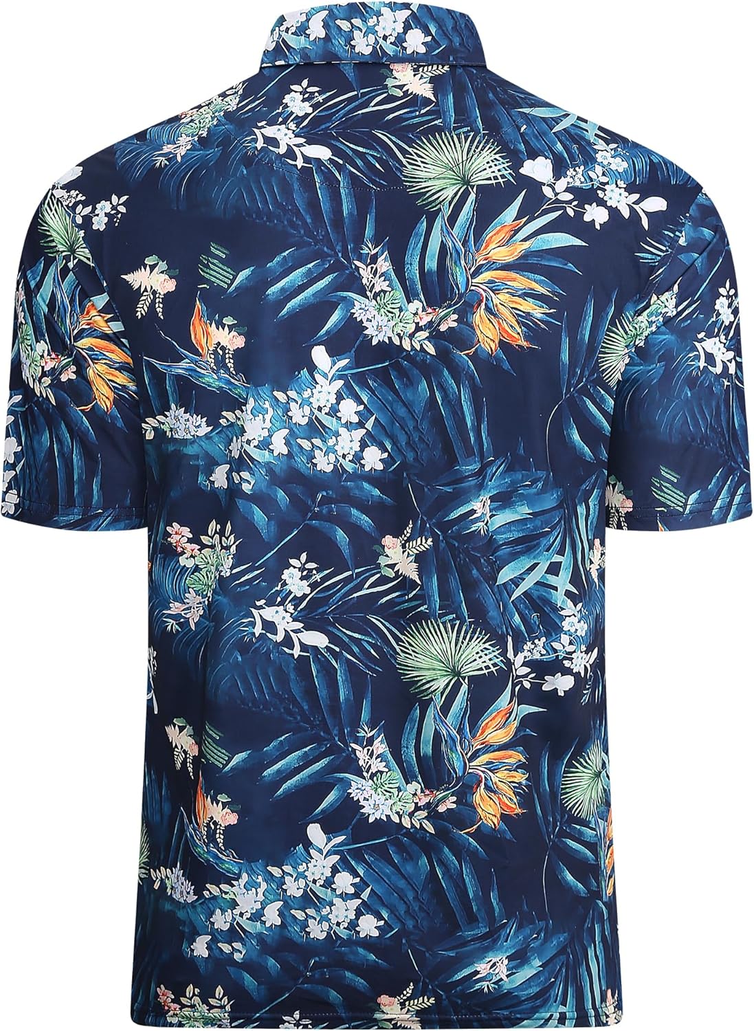 Alex Vando Mens Hawaiian Golf Shirt Moisture Wicking Digital Print Golf Shirts for Men