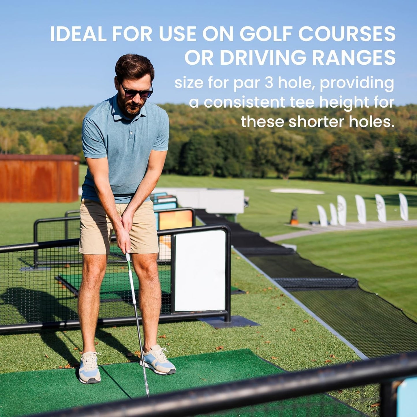 FINGER TEN Golf Rubber Tees Driving Range Value 5 Pack, Mixed Size or 5 Same Size for Practice Mat