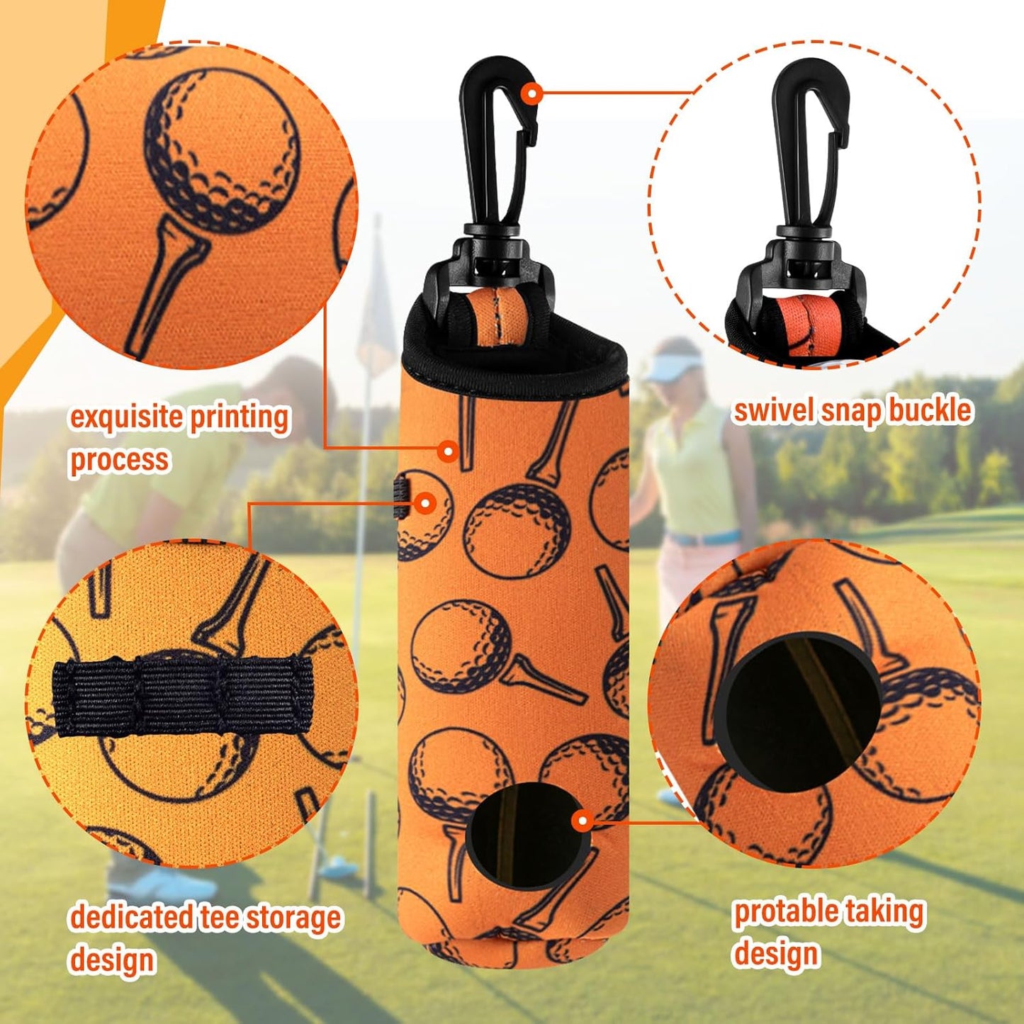 Liliful 12 Pcs Golf Accessories Kit, Include Golf Ball Bag with Hook Towel Tees Magnetic Ball Marker Divot Tool Cleaner Brush for Women Man Gifts