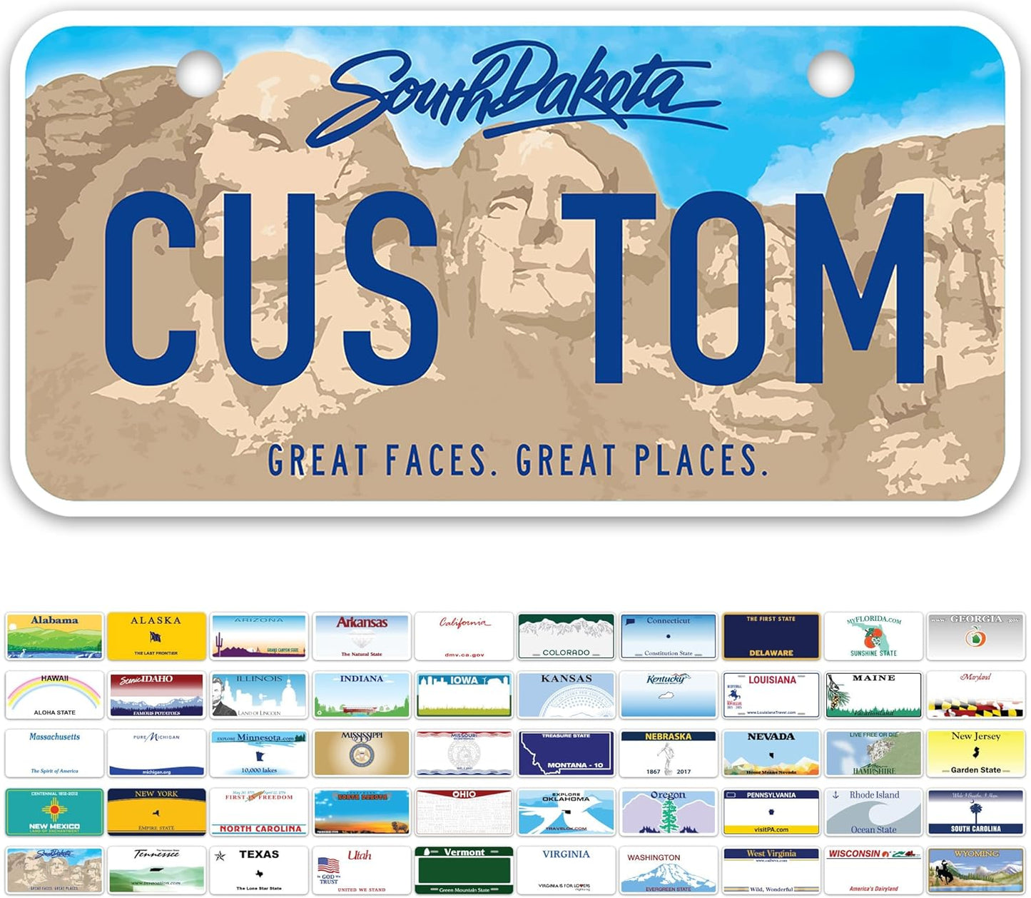 Mini License Plates, Personalized License Plates, Custom for Car, Bikes, ATV, Kids Car, Golf Cart, Jeep, 2x4 Inch, Rust-Free Fade Resistant Aluminum, USA Made by My Sign Center (South Dakota)