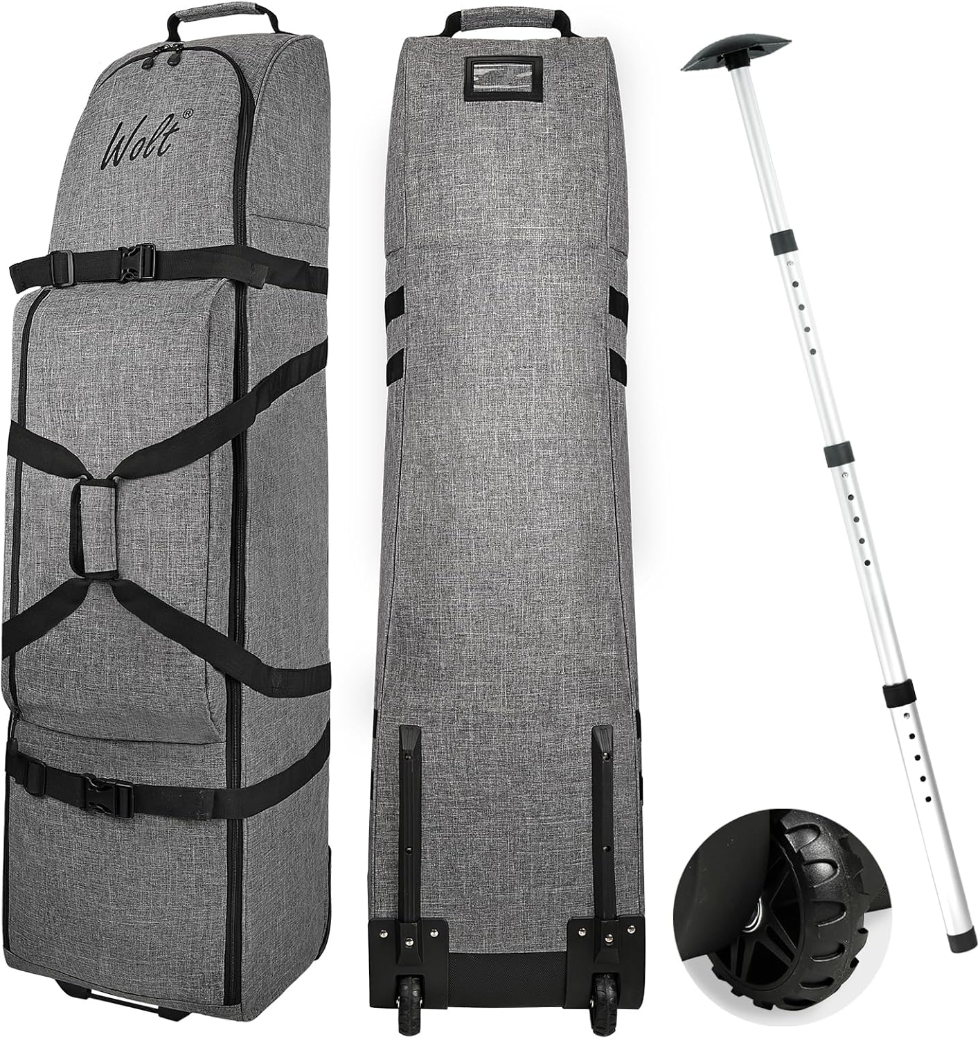 WOLT Golf Travel Bag with Anti-Impact Support System - Soft Padded Golf Travel Case for Airlines, Golf Travel Cover with Wheels