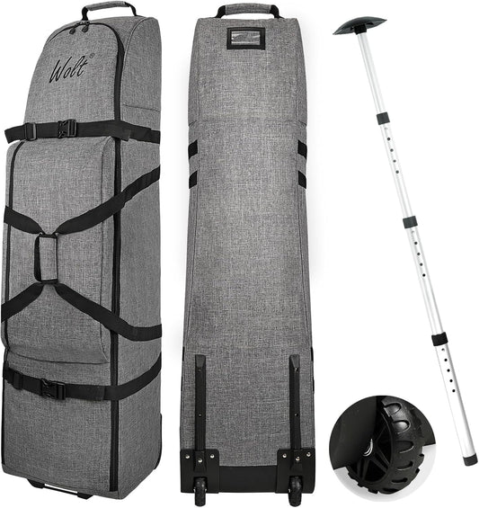 WOLT Golf Travel Bag with Anti-Impact Support System - Soft Padded Golf Travel Case for Airlines, Golf Travel Cover with Wheels