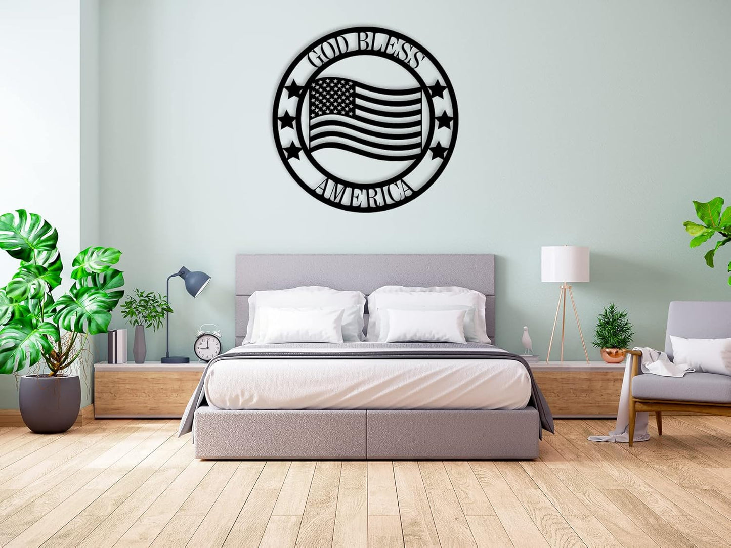 Custom Patriotic Metal Wall Sign Personalized Family Name Last Name Metal Sign American Flag Decor God Bless Personalized Signs Patriotic Home Gift