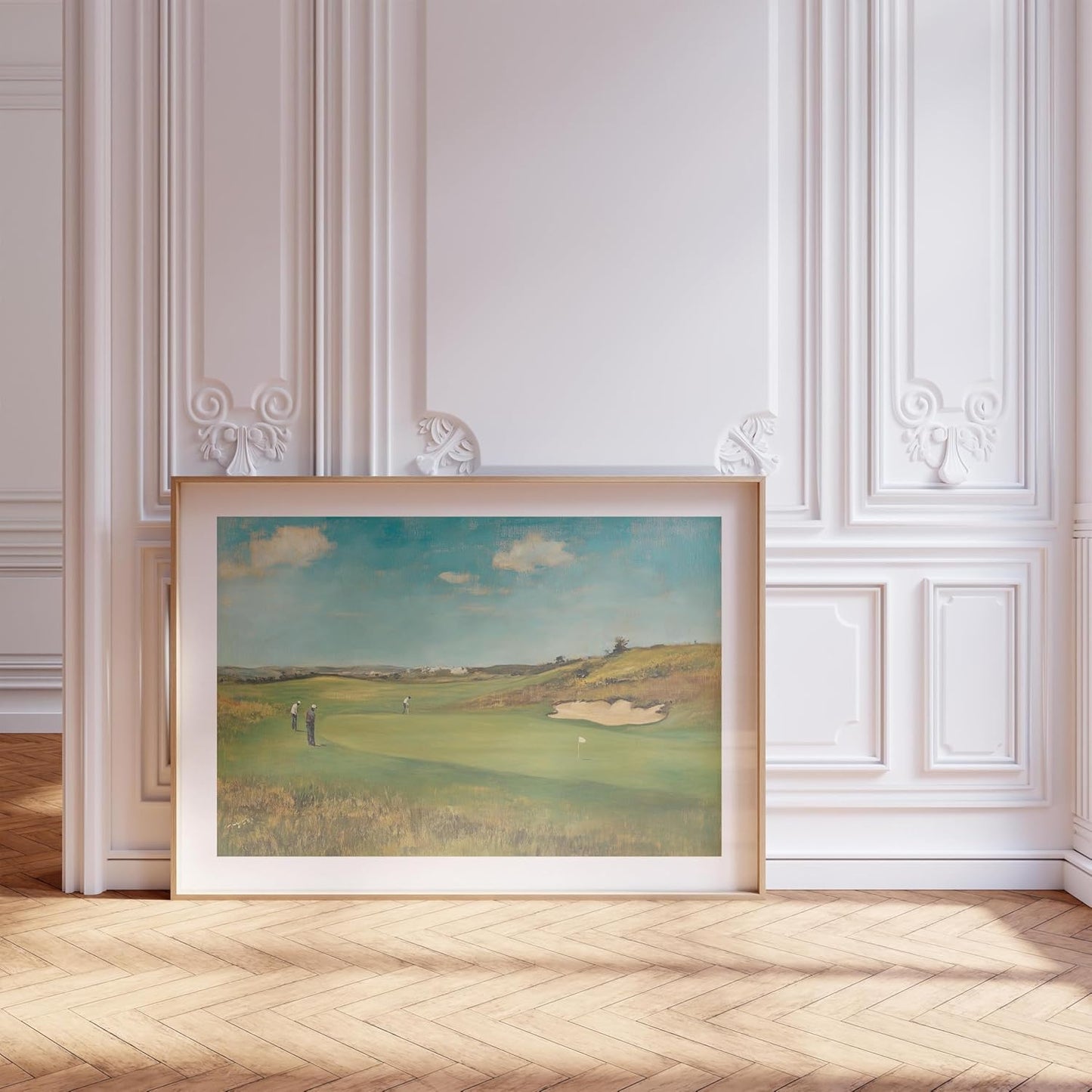 Vintage Golf Course Premium Giclee Fine Art Prints - Antique Style Golf Course Painting Posters, Golf Wall Art, Aesthetic Golfing Poster for Home Office Decor, Ready to Frame