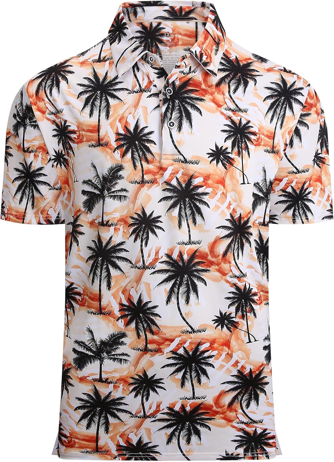 Alex Vando Mens Hawaiian Golf Shirt Moisture Wicking Digital Print Golf Shirts for Men