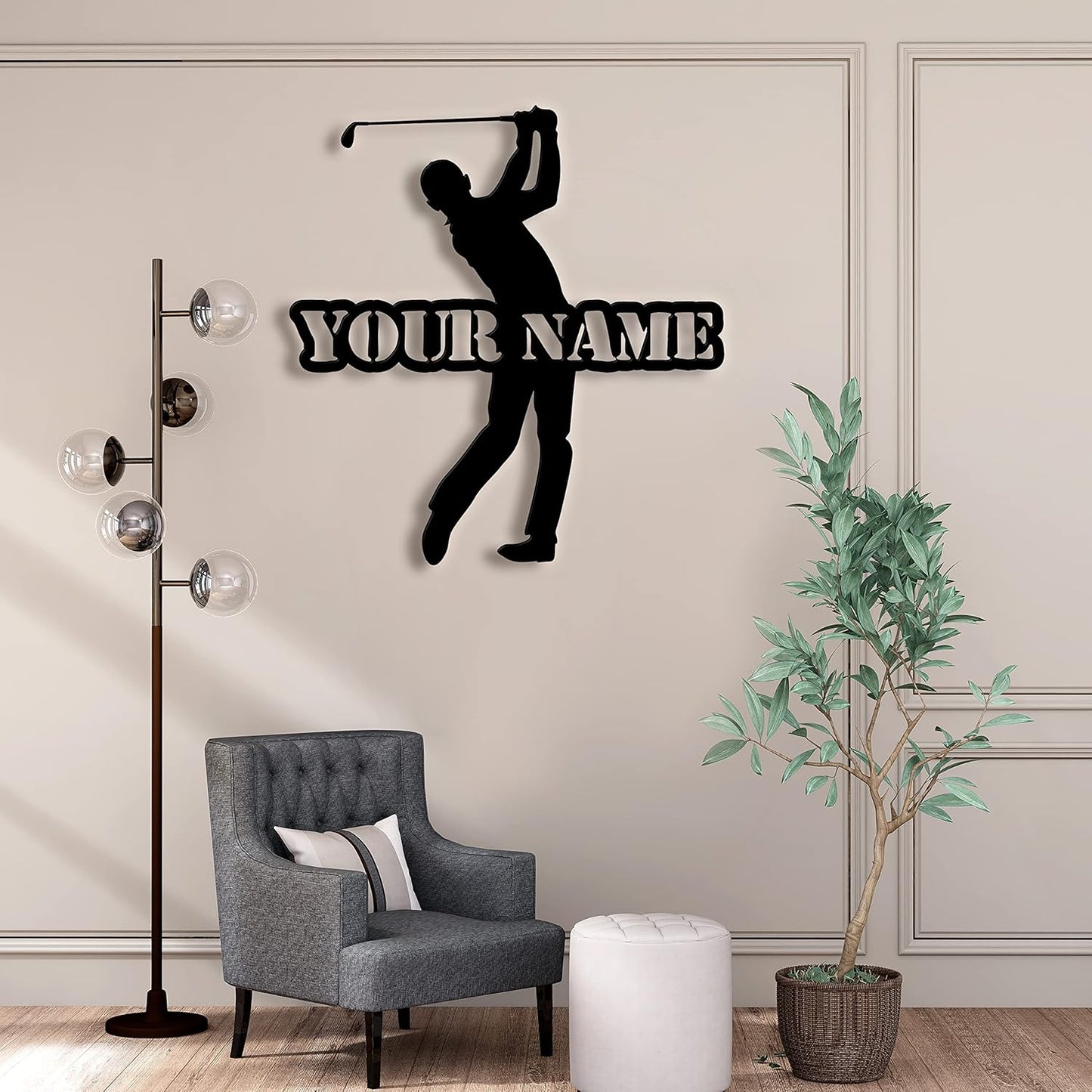 Custom Golfer Metal Wall Art with Led Light, Personalized Golfer Name Sign Home Decor 19th Hole Golf Club Decoration, Home Decor,Custom Golf Name Sign Decor, Gift For Dad, Son, Sports Lovers, Christmas Gift