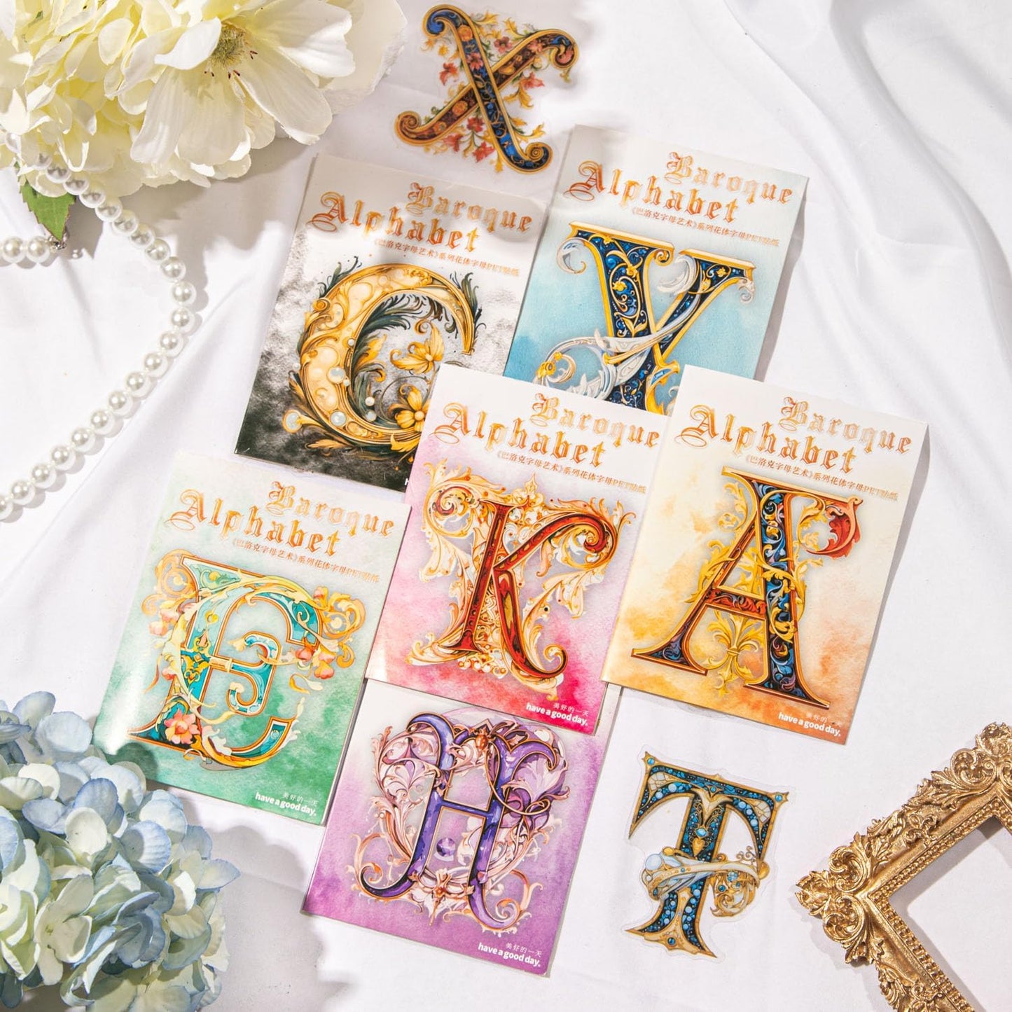 Baroque Alphabet Scrapbook Stickers Set, 156PCS Letters Ephemera for Scrapbooking, Junk Journaling, Crafting, DIY Projects, Diaries, and Art Supplies