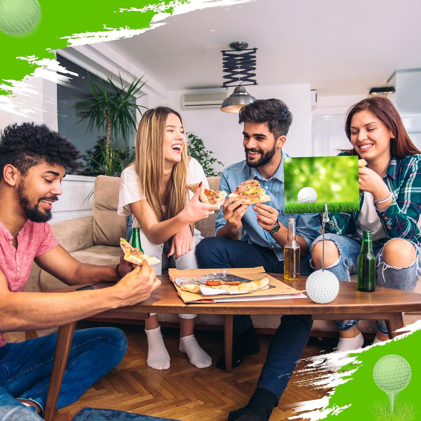 Jetec 12 Pcs Resin Sports Ball Base Memo Clips with Alligator Wire Table Number Card Place Holders Photo Stand for Office Menu Wedding Party Events Decoration(Golf)